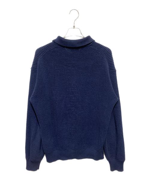LACOSTE（ラコステ）LACOSTE (ラコステ) ワニワッペンワッフルニットポロセーター ネイビー サイズ:FR3の古着・服飾アイテム