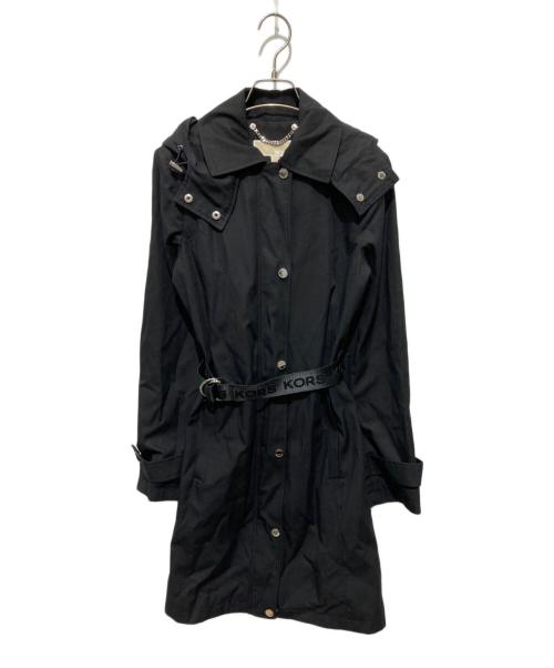 MICHAEL KORS（マイケルコース）MICHAEL KORS (マイケルコース) ベルト付フーデッドコート ブラック サイズ:XS 未使用品の古着・服飾アイテム