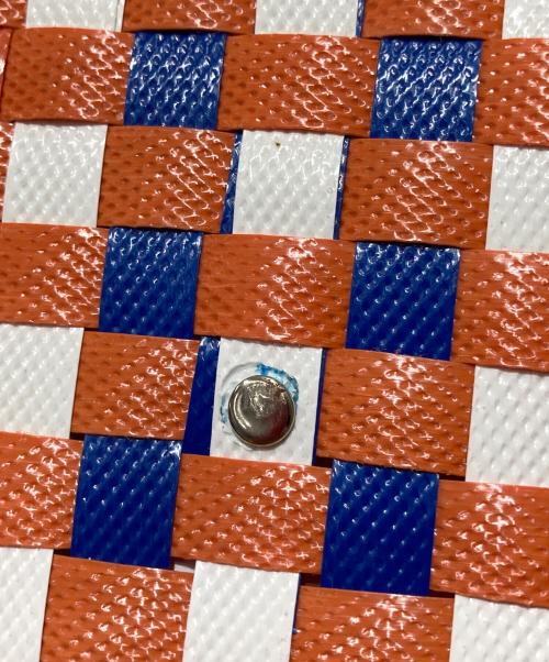 MARNI（マルニ）MARNI (マルニ) マーケットピクニックバッグ オレンジ×ブルーの古着・服飾アイテム