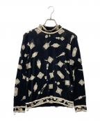 LEONARD FASHIONレオナールファッション）の古着「ハイネック宝石柄カットソー」｜ブラック