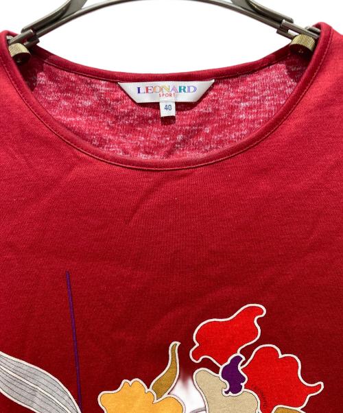 LEONARD SPORT（レオナール スポーツ）LEONARD SPORT (レオナール スポーツ) フラワープリントカットソー レッド サイズ:40の古着・服飾アイテム