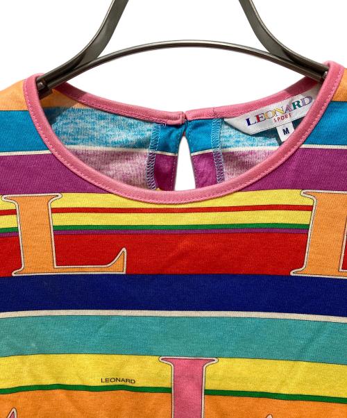 LEONARD SPORT（レオナール スポーツ）LEONARD SPORT (レオナール スポーツ) Lロゴボーダ―カットソー ピンク サイズ:Mの古着・服飾アイテム