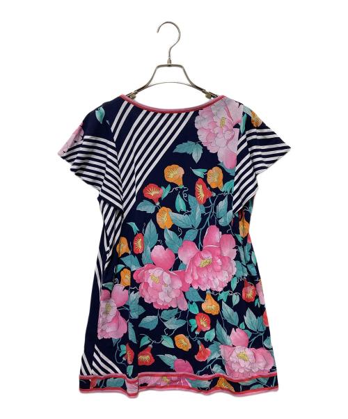 LEONARD FASHION（レオナールファッション）LEONARD FASHION (レオナールファッション) 半袖総柄カットソー ネイビー サイズ:40の古着・服飾アイテム