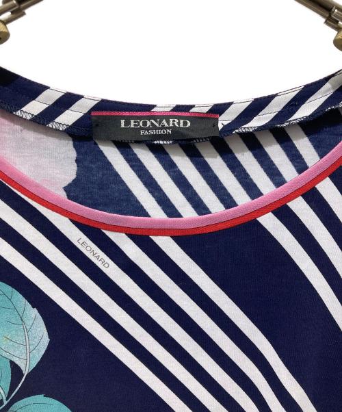LEONARD FASHION（レオナールファッション）LEONARD FASHION (レオナールファッション) 半袖総柄カットソー ネイビー サイズ:40の古着・服飾アイテム