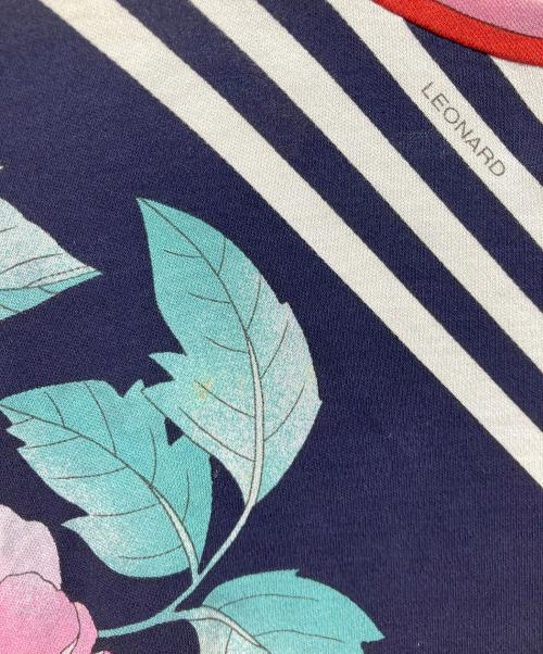 LEONARD FASHION（レオナールファッション）LEONARD FASHION (レオナールファッション) 半袖総柄カットソー ネイビー サイズ:40の古着・服飾アイテム