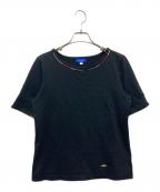 BLUE LABEL CRESTBRIDGEブルーレーベルクレストブリッジ）の古着「チェックデザインカットソー」｜ブラック