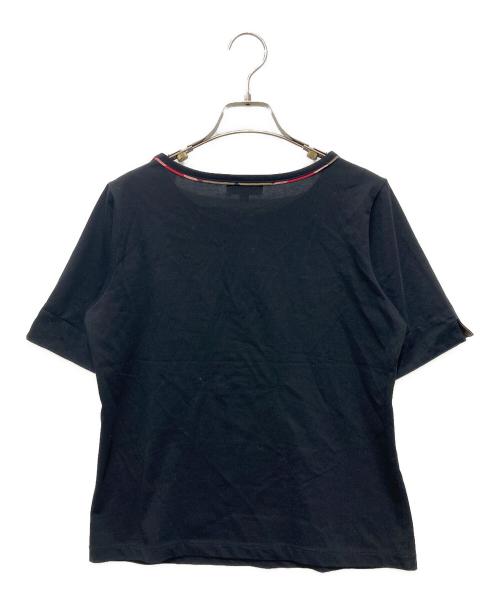 BLUE LABEL CRESTBRIDGE（ブルーレーベルクレストブリッジ）BLUE LABEL CRESTBRIDGE (ブルーレーベルクレストブリッジ) チェックデザインカットソー ブラック サイズ:38の古着・服飾アイテム