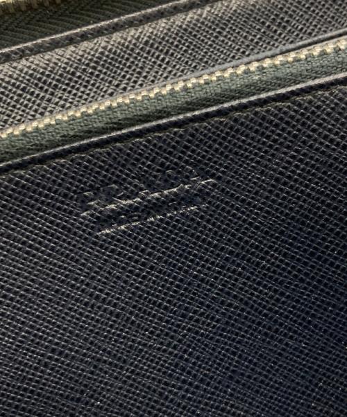 PRADA（プラダ）PRADA (プラダ) ラウンドファスナー財布 ネイビーの古着・服飾アイテム