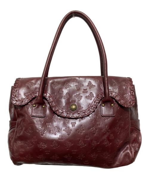 ANNA SUI（アナスイ）ANNA SUI (アナスイ) バタフライロゴ型押しトートバッグ パープルの古着・服飾アイテム