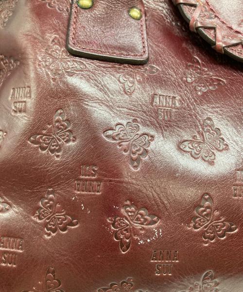 ANNA SUI（アナスイ）ANNA SUI (アナスイ) バタフライロゴ型押しトートバッグ パープルの古着・服飾アイテム