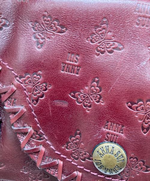 ANNA SUI（アナスイ）ANNA SUI (アナスイ) バタフライロゴ型押しトートバッグ パープルの古着・服飾アイテム