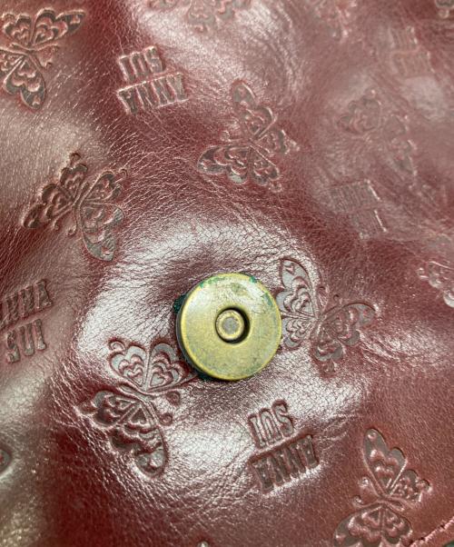 ANNA SUI（アナスイ）ANNA SUI (アナスイ) バタフライロゴ型押しトートバッグ パープルの古着・服飾アイテム