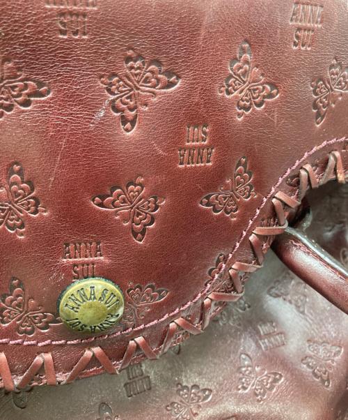 ANNA SUI（アナスイ）ANNA SUI (アナスイ) バタフライロゴ型押しトートバッグ パープルの古着・服飾アイテム