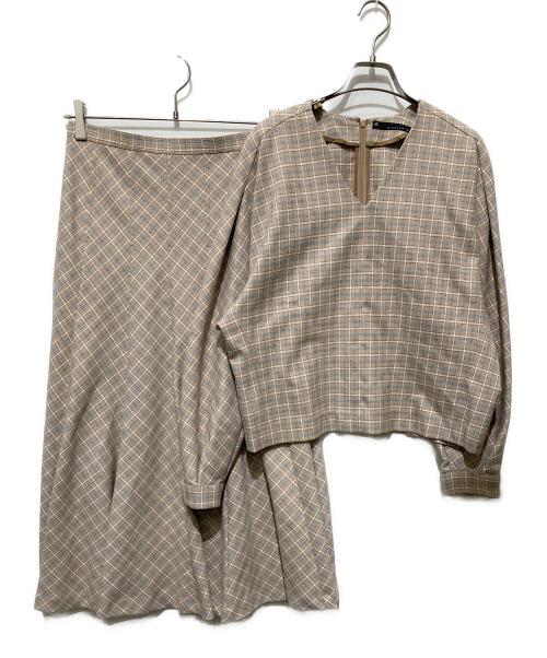 martinique（マルティニーク）martinique (マルティニーク) チェックセットアッププルーバー ベージュ サイズ:2の古着・服飾アイテム