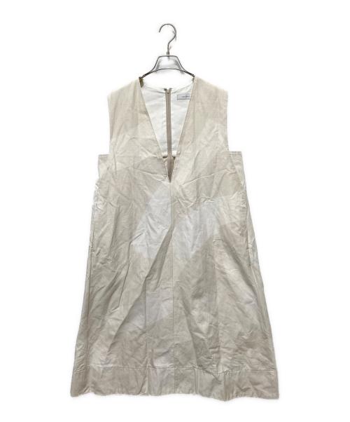 ADORE（アドーア）ADORE (アドーア) コットンリネン ディスチャージプリントワンピース ベージュ サイズ:38の古着・服飾アイテム