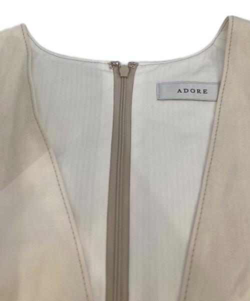 ADORE（アドーア）ADORE (アドーア) コットンリネン ディスチャージプリントワンピース ベージュ サイズ:38の古着・服飾アイテム