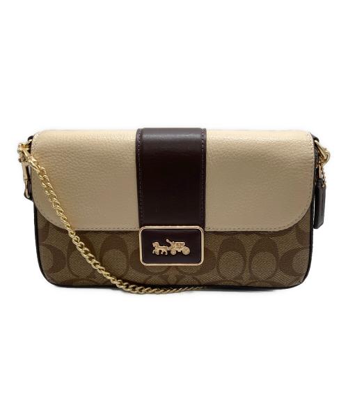 COACH（コーチ）COACH (コーチ) ミニグレースチェーン2WAYバッグ ベージュの古着・服飾アイテム