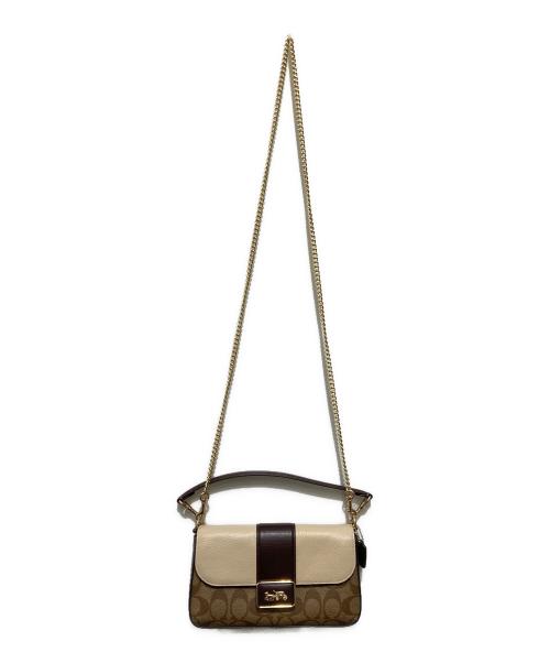 COACH（コーチ）COACH (コーチ) ミニグレースチェーン2WAYバッグ ベージュの古着・服飾アイテム