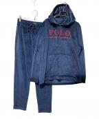 POLO RALPH LAURENポロ・ラルフローレン）の古着「ベロアロゴ刺繍スリープウェアセットアップ」｜ブルー