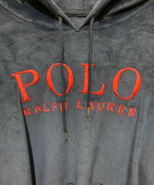 POLO RALPH LAUREN（ポロ・ラルフローレン）POLO RALPH LAUREN (ポロ・ラルフローレン) ベロアロゴ刺繍スリープウェアセットアップ ブルー サイズ:Ｍの古着・服飾アイテム