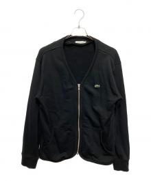 LACOSTE（ラコステ）の古着「プレミアムスウェットジップカーディガン」｜ブラック