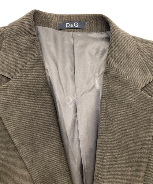 D&G DOLCE & GABBANA（ディーアンドジー ドルチェ＆ガッバーナ）D&G DOLCE & GABBANA (ディーアンドジー ドルチェ＆ガッバーナ) コーデュロイテーラードジャケット オリーブ サイズ:52の古着・服飾アイテム