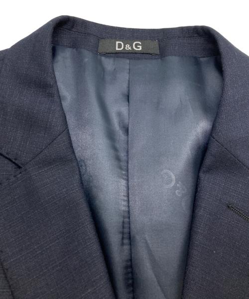 D&G DOLCE & GABBANA（ディーアンドジー ドルチェ＆ガッバーナ）D&G DOLCE & GABBANA (ディーアンドジー ドルチェ＆ガッバーナ) リネン混テーラードジャケット ネイビー サイズ:52の古着・服飾アイテム