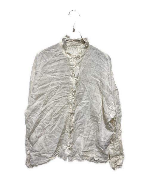 journal standard luxe（ジャーナルスタンダード ラックス）JOURNAL STANDARD LUXE (ジャーナルスタンダード ラックス) エアリネン フリルブラウス ホワイト サイズ:FREEの古着・服飾アイテム