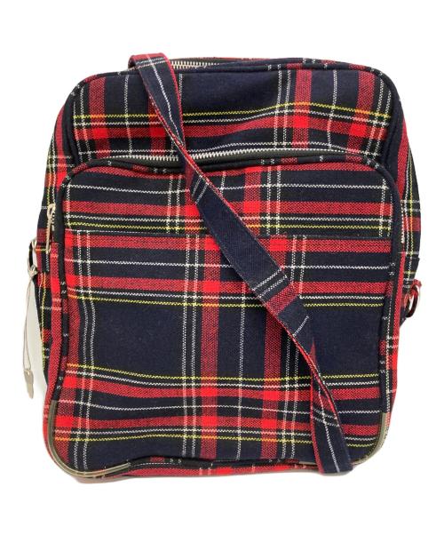 COMME des GARCONS（コムデギャルソン）COMME des GARCONS (コムデギャルソン) タータンチェックショルダーバッグ レッド×ネイビーの古着・服飾アイテム