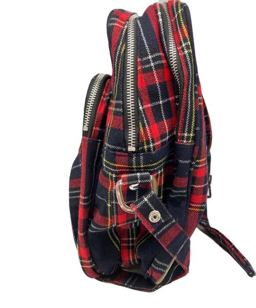 COMME des GARCONS（コムデギャルソン）COMME des GARCONS (コムデギャルソン) タータンチェックショルダーバッグ レッド×ネイビーの古着・服飾アイテム