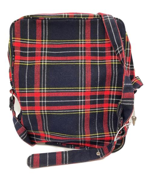 COMME des GARCONS（コムデギャルソン）COMME des GARCONS (コムデギャルソン) タータンチェックショルダーバッグ レッド×ネイビーの古着・服飾アイテム