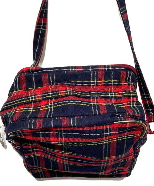 COMME des GARCONS（コムデギャルソン）COMME des GARCONS (コムデギャルソン) タータンチェックショルダーバッグ レッド×ネイビーの古着・服飾アイテム