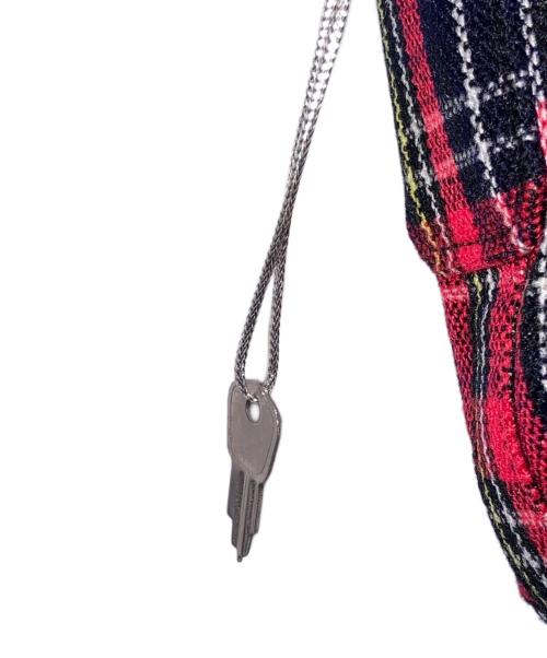 COMME des GARCONS（コムデギャルソン）COMME des GARCONS (コムデギャルソン) タータンチェックショルダーバッグ レッド×ネイビーの古着・服飾アイテム