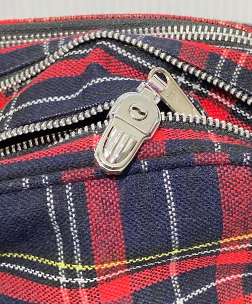 COMME des GARCONS（コムデギャルソン）COMME des GARCONS (コムデギャルソン) タータンチェックショルダーバッグ レッド×ネイビーの古着・服飾アイテム