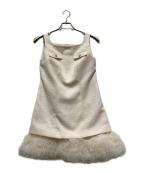 HER LIP TOハーリップトゥ）の古着「Roxanne Layered Tulle Mini Dress / ワンピース」｜ベージュ