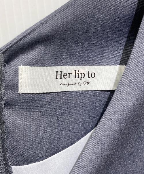 HER LIP TO（ハーリップトゥ）HER LIP TO (ハーリップトゥ) Asymmetrical Belted Docking Dress / アシメトリカルベルテッドドッキングワンピース グレー サイズ:Mの古着・服飾アイテム