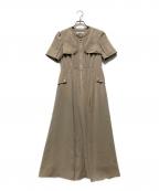 HER LIP TOハーリップトゥ）の古着「Nora Front Zip Dress / ワンピース」｜ベージュ