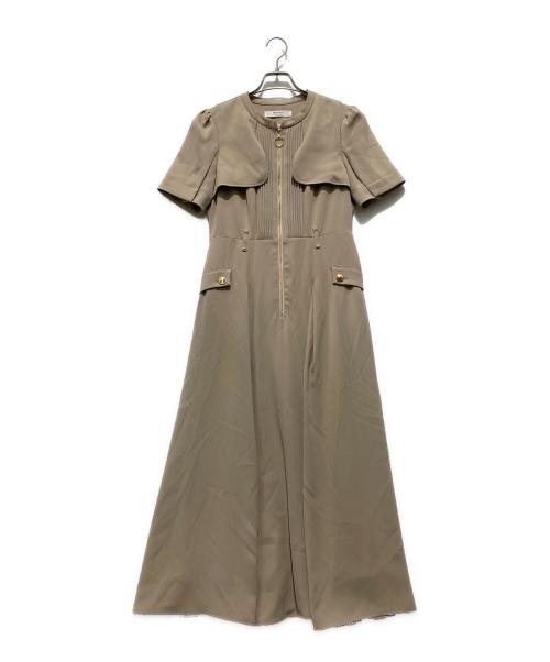 HER LIP TO（ハーリップトゥ）Her lip to (ハーリップトゥ) Nora Front Zip Dress / ワンピース ベージュ サイズ:Mの古着・服飾アイテム