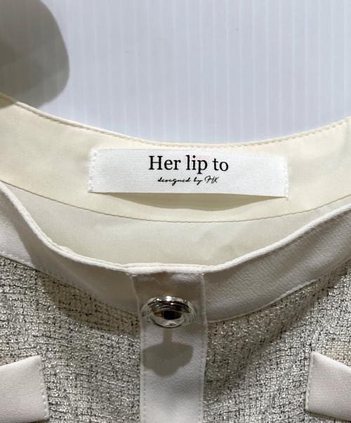 HER LIP TO（ハーリップトゥ）Her lip to (ハーリップトゥ) Verona Tweed Long Dress / ツイードロングドレス ベージュ サイズ:Mの古着・服飾アイテム