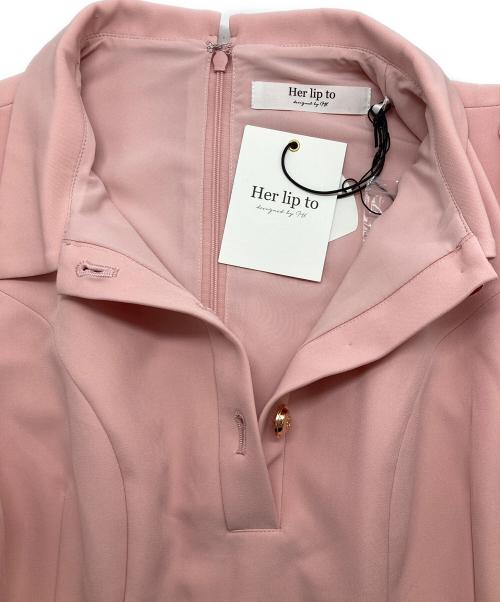 HER LIP TO（ハーリップトゥ）Her lip to (ハーリップトゥ) ビットポケットミニドレス ピンク サイズ:Ｓ 未使用品の古着・服飾アイテム