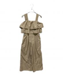 HER LIP TO（ハーリップトゥ）の古着「Double-Tiered Back-Ribbon Jumpsuit」｜ブラウン