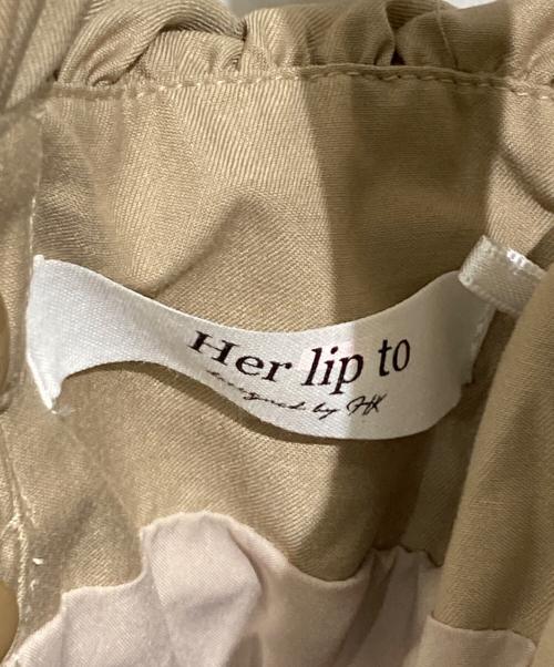 HER LIP TO（ハーリップトゥ）Her lip to (ハーリップトゥ) Double-Tiered Back-Ribbon Jumpsuit ブラウン サイズ:Ｓの古着・服飾アイテム