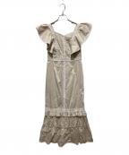 HER LIP TOハーリップトゥ）の古着「Kiki Butterfly Sleeve Dress」｜ベージュ