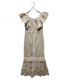 HER LIP TO（ハーリップトゥ）の古着「Kiki Butterfly Sleeve Dress」｜ベージュ