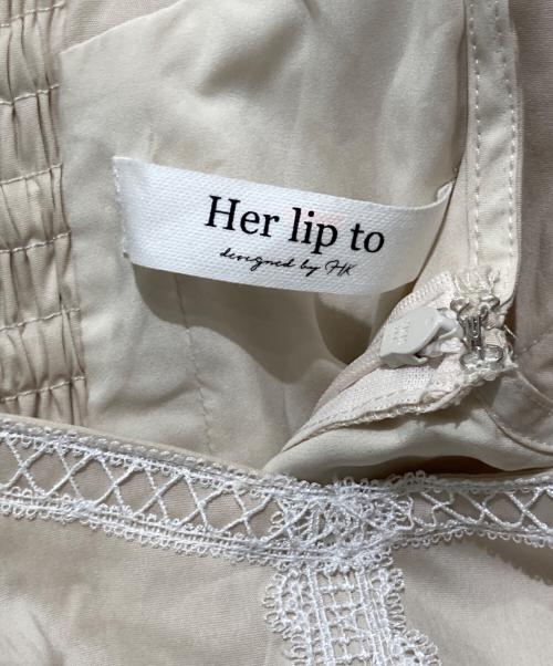 HER LIP TO（ハーリップトゥ）Her lip to (ハーリップトゥ) Kiki Butterfly Sleeve Dress ベージュ サイズ:Ｓの古着・服飾アイテム