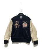 TAILOR東洋×whitesvilleテーラートウヨウ×ホワイツビル）の古着「ウールメルトン レザースリーブ スタジャン / WV14461」｜ブラック