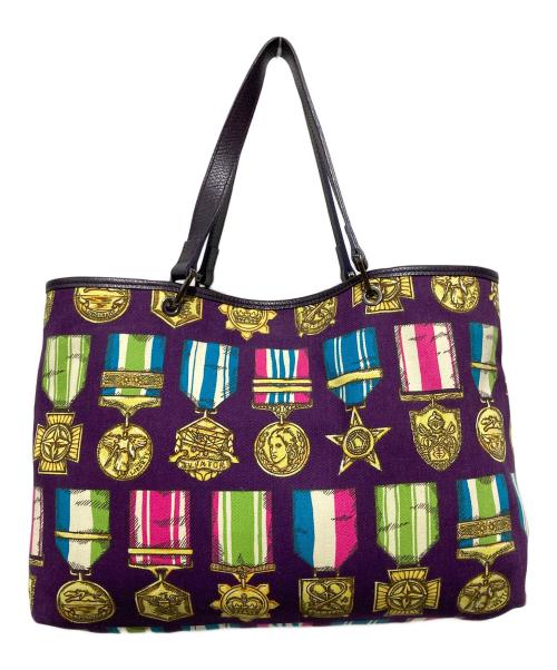 LONGCHAMP（ロンシャン）LONGCHAMP (ロンシャン) メダル柄トートバッグ パープルの古着・服飾アイテム