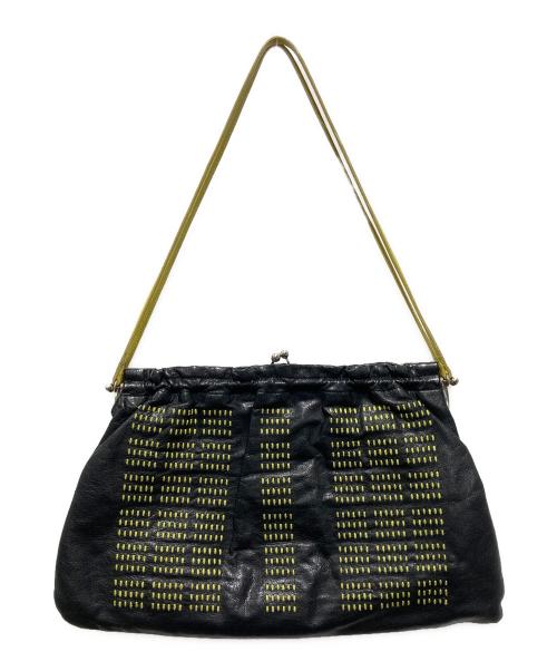 MIU MIU（ミュウミュウ）MIU MIU (ミュウミュウ) がま口レザーショルダーバッグ ブラック サイズ:OneSizeの古着・服飾アイテム