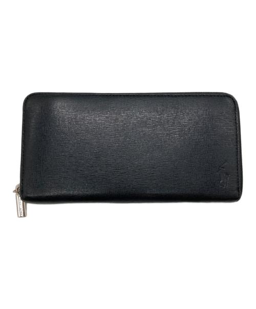 RALPH LAUREN（ラルフローレン）RALPH LAUREN (ラルフローレン) ポニー型押しラウンドジップウォレット ブラックの古着・服飾アイテム