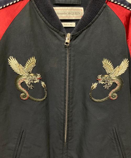 ALEXANDER McQUEEN（アレキサンダーマックイーン）ALEXANDER McQUEEN (アレキサンダーマックイーン) スカジャン ネイビー サイズ:50の古着・服飾アイテム